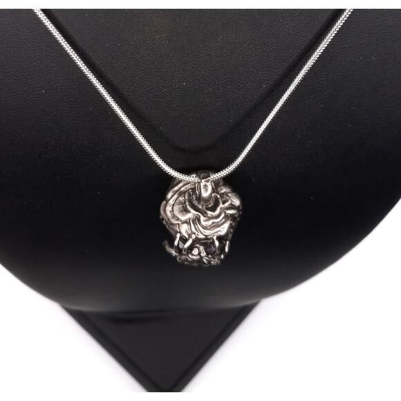 Stainless Steel Spider Pendant Necklace with Amethyst Point 18" - Picture 3 of 4